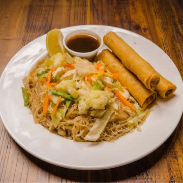 Pancit /Filipino Noodles with 3 Egg Rolls