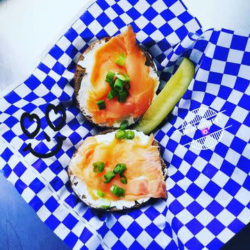 Bagel with Lox and Green Onion