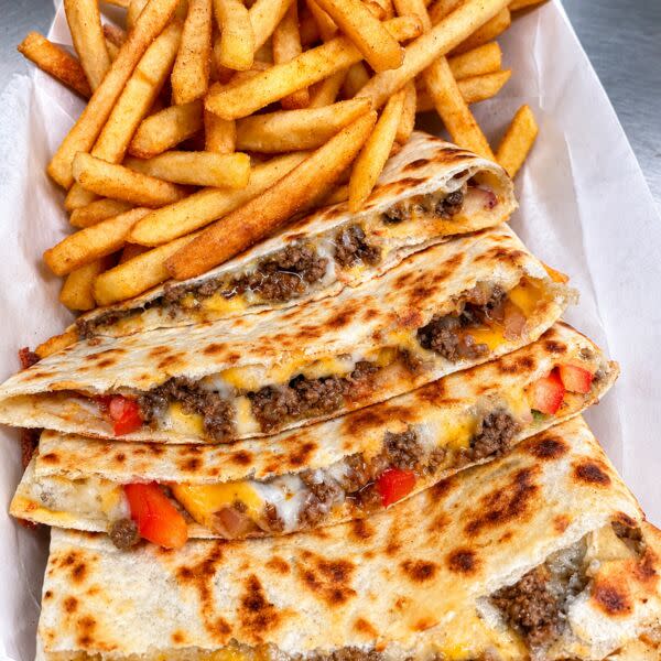 Fajita Quesadilla choice of BEED, CHICKEN or PORK.