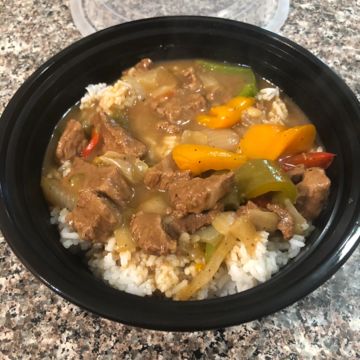Pepper Steak over Rice