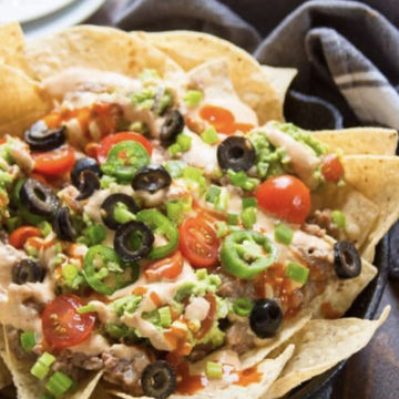 Refried Beans Loaded Nachos 