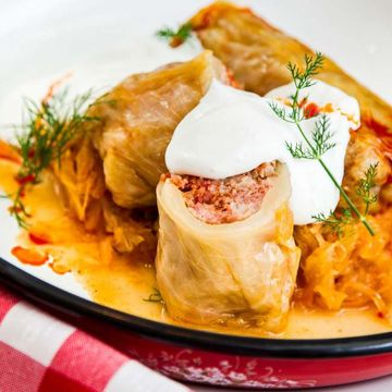 Smoked Ham Stuffed Cabbage Roll