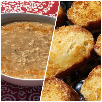 Egg Drop Soup with 5 cheese Eggy bread