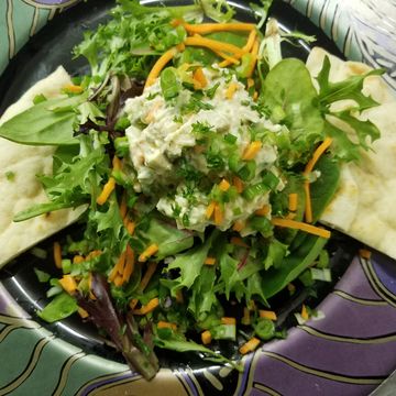 Savory Chicken Salad on Romaine Lettuce w/ Pita