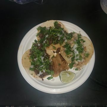 3 Tacos w/ Rice & Beans 