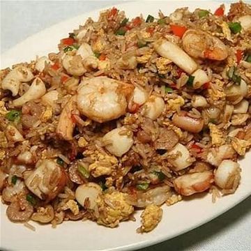 Mix Fried Rice, Beef Chicken & Shrimp (Chaufa Mixto Pollo Carne y Camaron) 