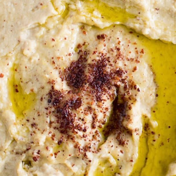 Hummus and pita, Falalfel and pita or Dolmas and dip