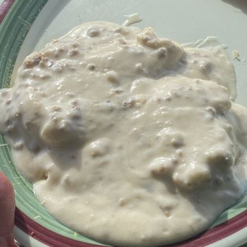 Homemade biscuits and gravy