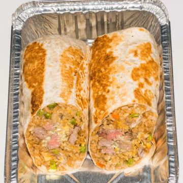 Cheesy Fried Rice Burrito