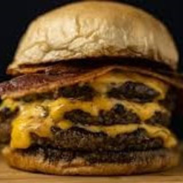 Triple Bacon Cheese Burger & Fries 