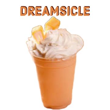 Delicious Dreamsicle creamy orange slushy with vanilla ice cream 