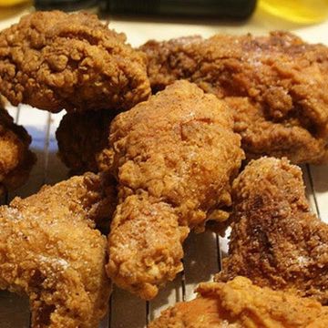 Pickled Brian marinated petite cut chicken deep fried