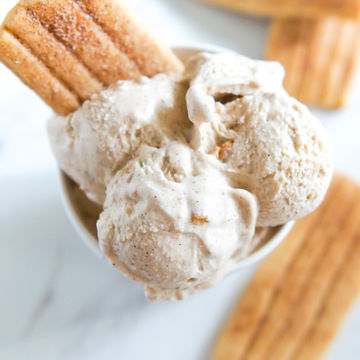 Mini Churros and Vanilla Ice Cream