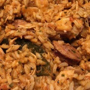 Roasted Chicken and Cajun Sausage Jambalaya 