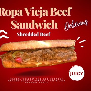 Ropa Vieja/ Shredded Beef Sandwich