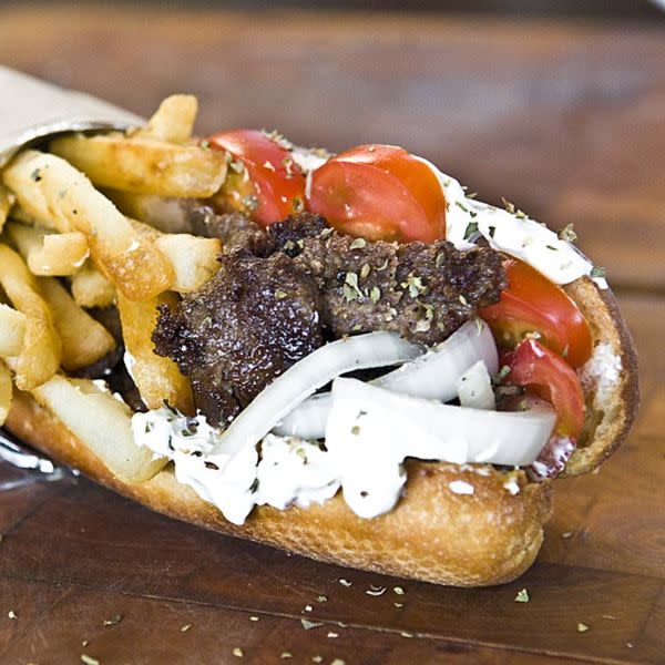 Beef/Lamb Gyros in Vromiko Bread Combo Plate