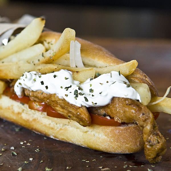 Chicken Gyros in Vromiko Bread Combo Plate