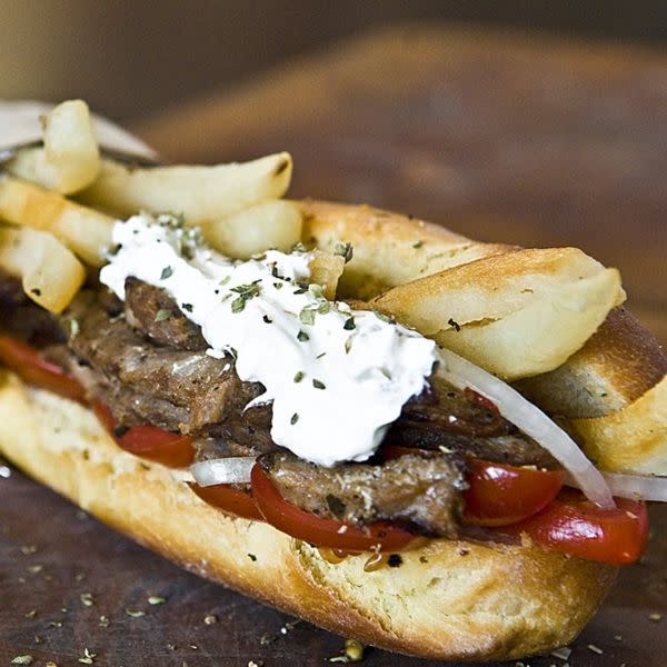 Pork Gyros in Vromiko Bread Combo Plate