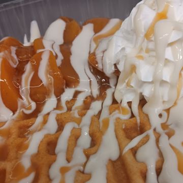 Peach Cobbler Waffle Deluxe