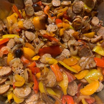 Sausage peppers and onions