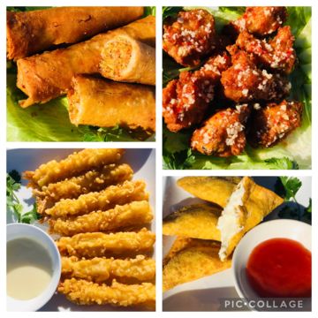 Jumbo Eggroll and Cream Cheese Wontons