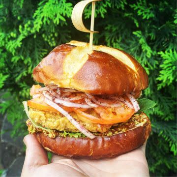 Honey Dijon crispy chicken sandwich 