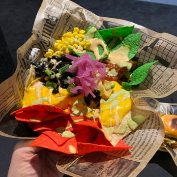 Vegetarian loaded nachos