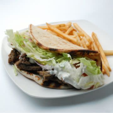 Lamb Gyro Sandwich with Fries