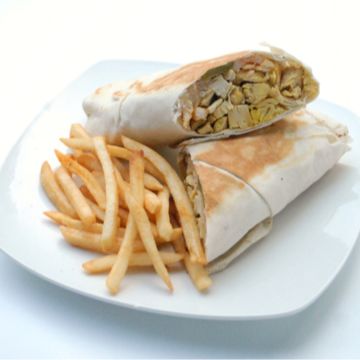 Chicken Shawarma Sandwich with Fries