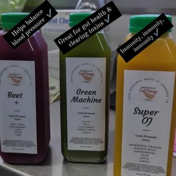 Rotating Cold Pressed Juices       