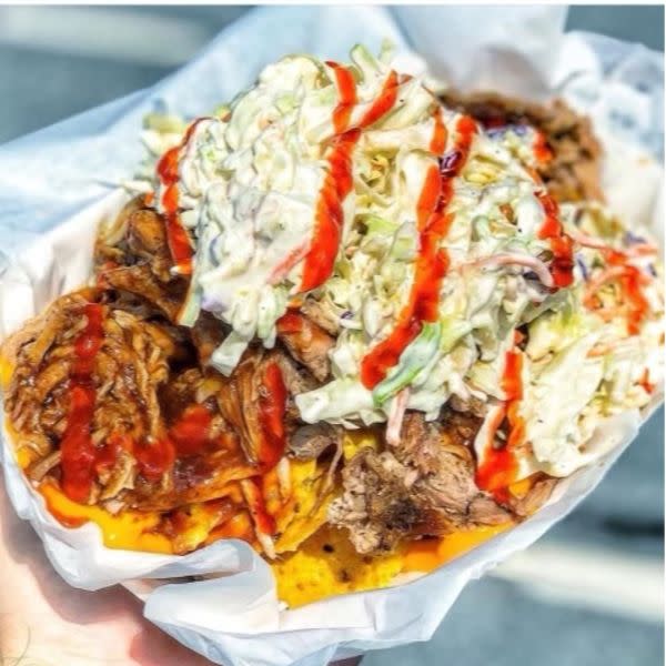 BBQ Nachos - choose chicken or pork - note in special instructions