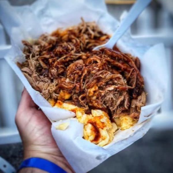 BBQ Macaroni and Cheese choose chicken or pork - note in special instructions