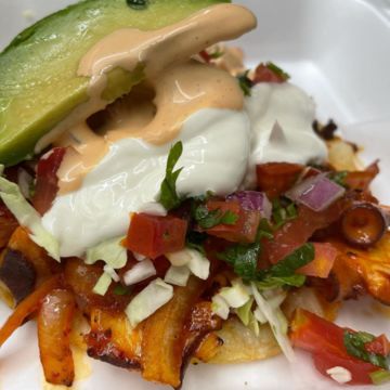 Octopus enchilado taco 