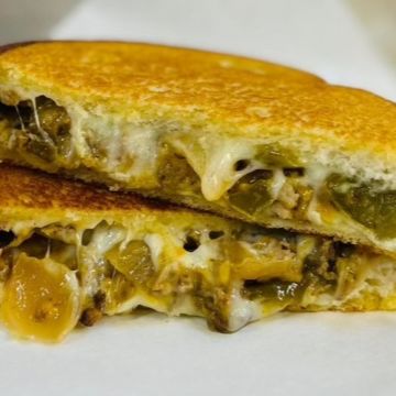 Sausage, Pepper & Onion Grilled Cheese