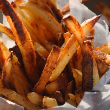 Hand cut potato fries