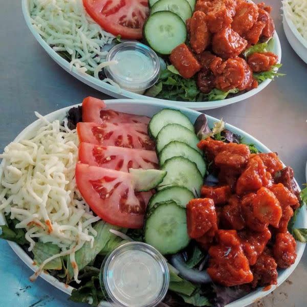 Crispy buffalo chicken salad