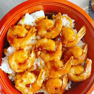 Butter shrimp rice bowl 