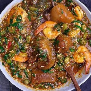 Obono okra stew(goat ,lamb, beef ,seafood, chicken,)