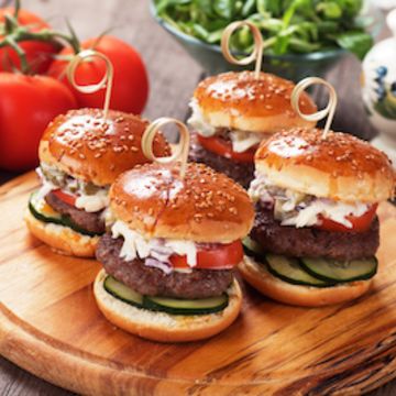 3 Tri pepper mini vegan burgers