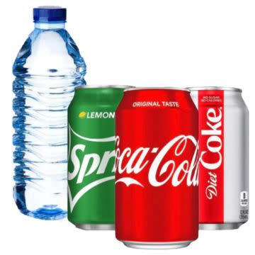 Coke, Diet Coke, Sprite, Water