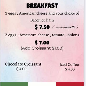 Breakfast Menu