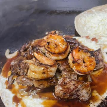 Honey Garlic Shrimp & Prime Ribeye Quesadilla 