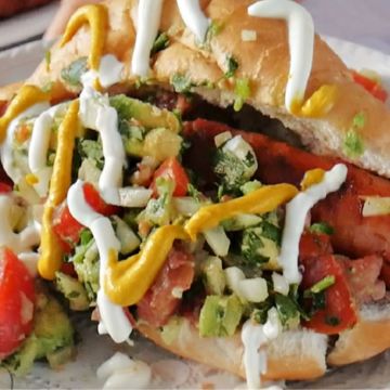 Mexican hot dog ( Sonoran )