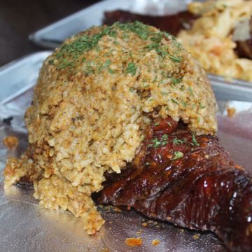 WILD RICE STUFFED TURKEY LEGS