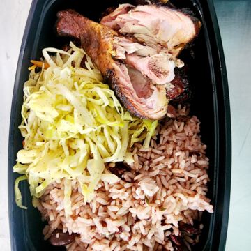 Jerk chicken w/rice&peas 