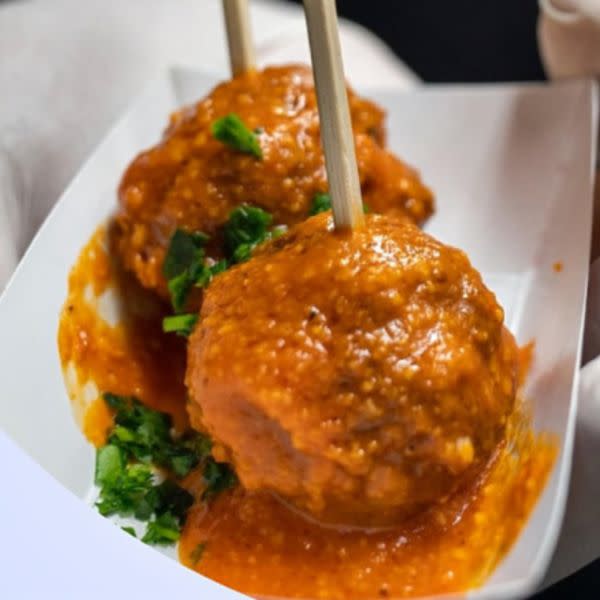 Meatballs over Penne Pasta Bowl