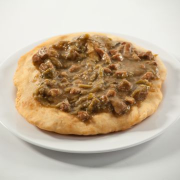 New Mexico, green chili and beef taco