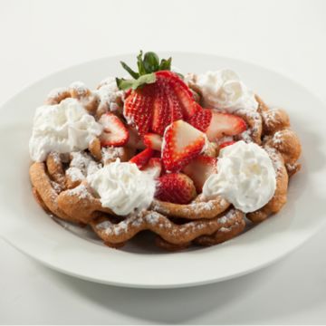 Fresh strawberry funnel cake