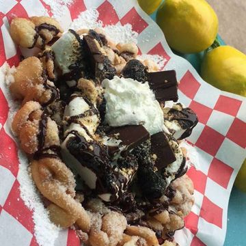 Camp Fire S’mores Funnel Cake 