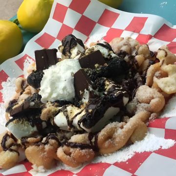 Camp Fire S’mores Funnel Cake 